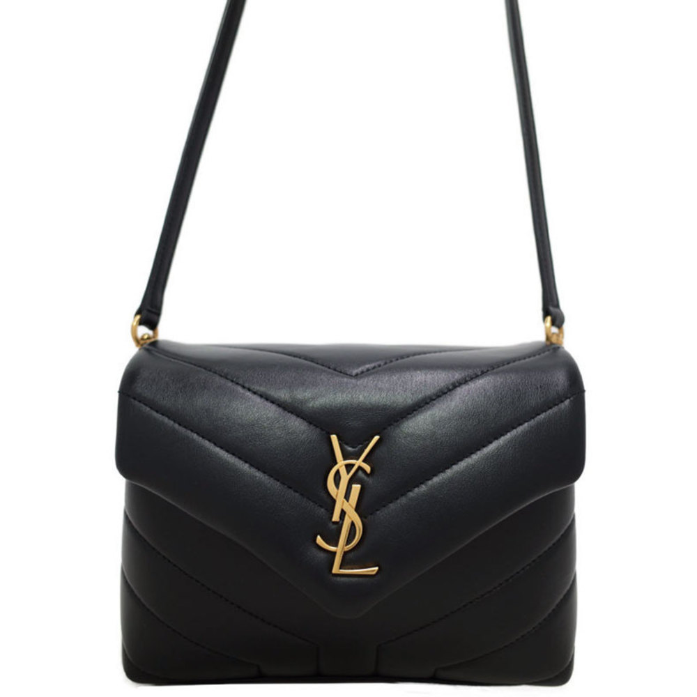 Saint Laurent Paris Monogram Loulou Strap Bag Black